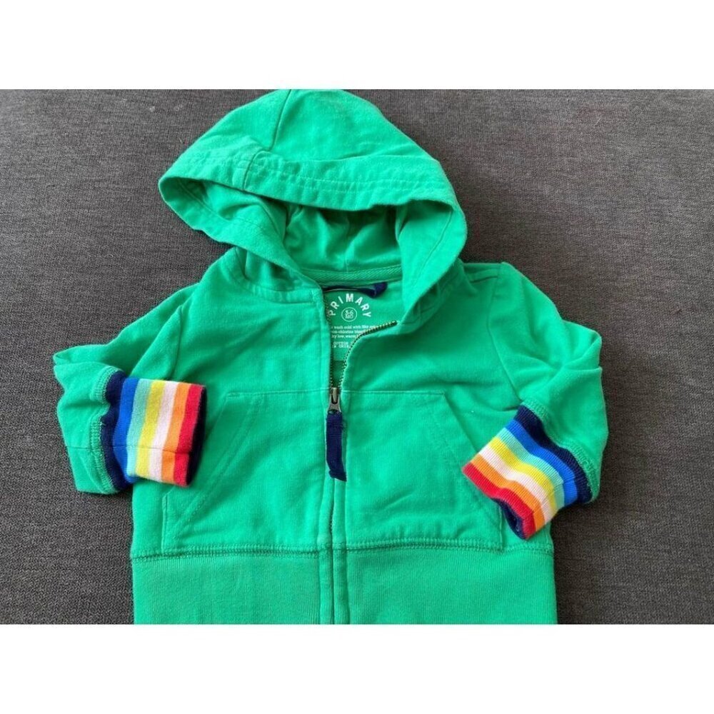 primary brand green unisex hoodie size 3-6 months